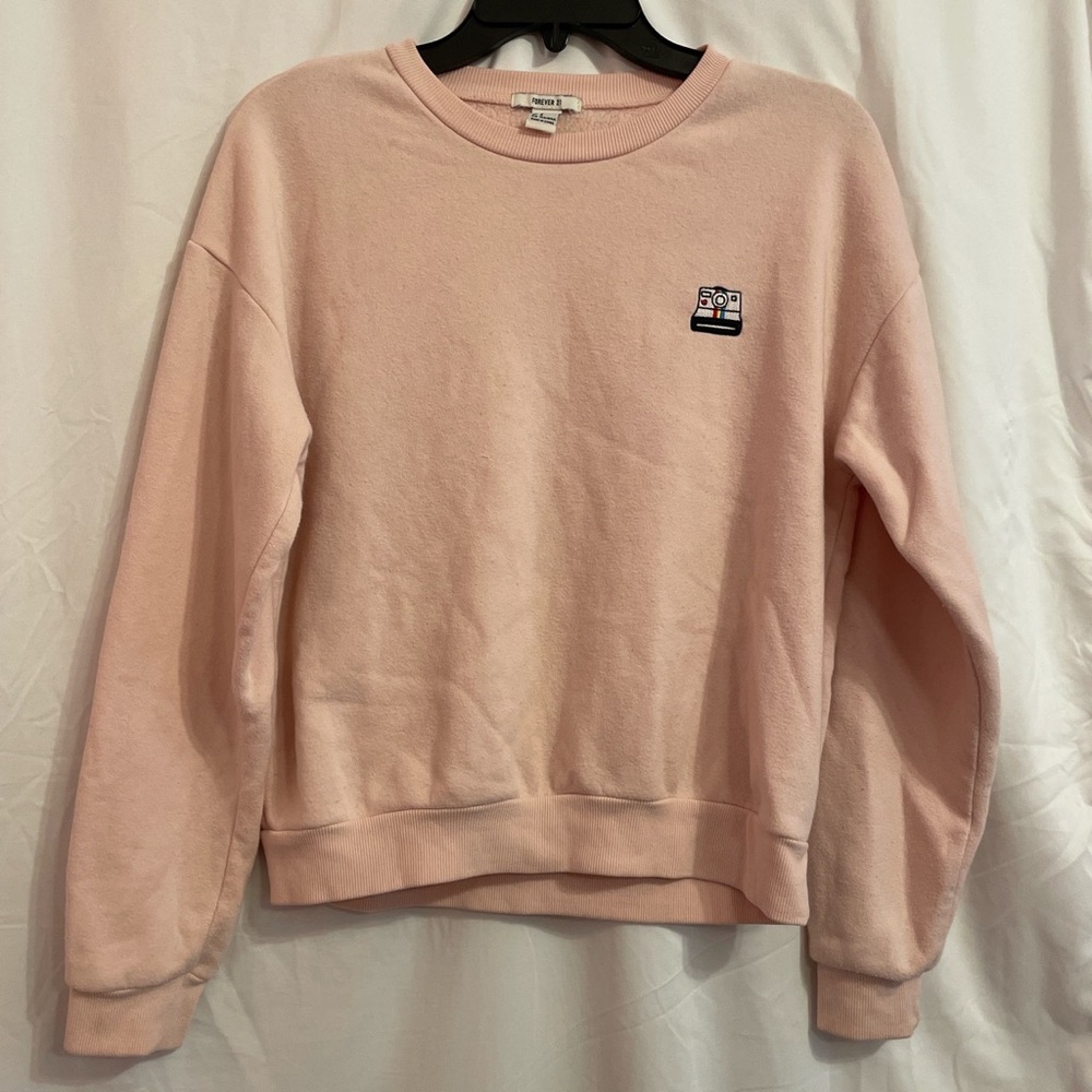 SOLD Forever 21 Oversized XS Embroidered Polaroid Camera Sweatshirt